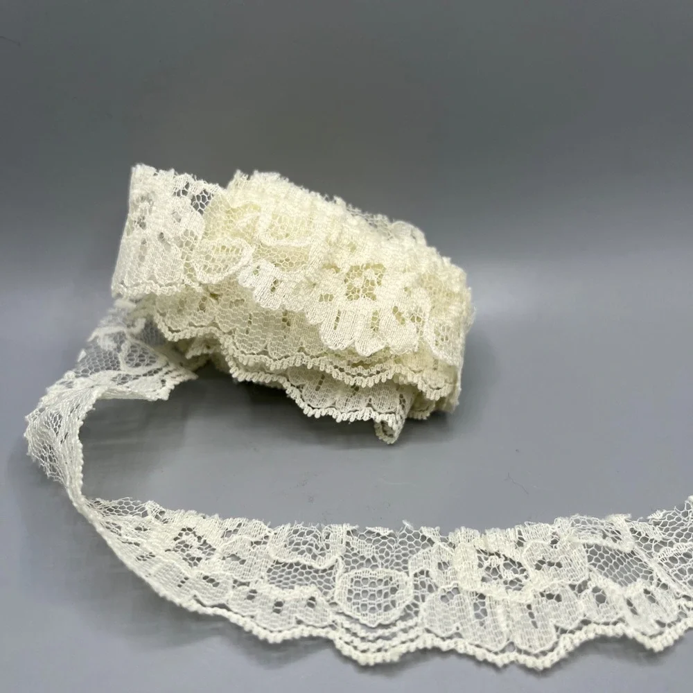 Ivory Lace Trim 1 Inch Wide‎ Vintage Craft Sewing Embellishment 3 Yards